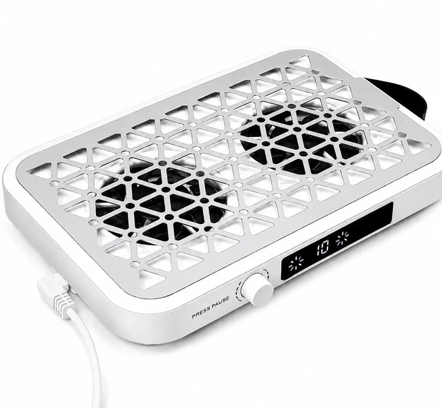 FUMECLEAR FC-G6 Nail Dust Collector Top View - Professional Dual 4200RPM Turbo Fan Manicure Dust Vacuum with 1600Pa Strong Suction