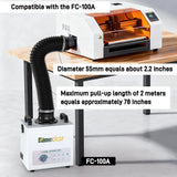 Fumeclear Retractable Fume Extractor Hose – 50mm & 75mm Replacement Extraction Tube Fumeclear fumeclear