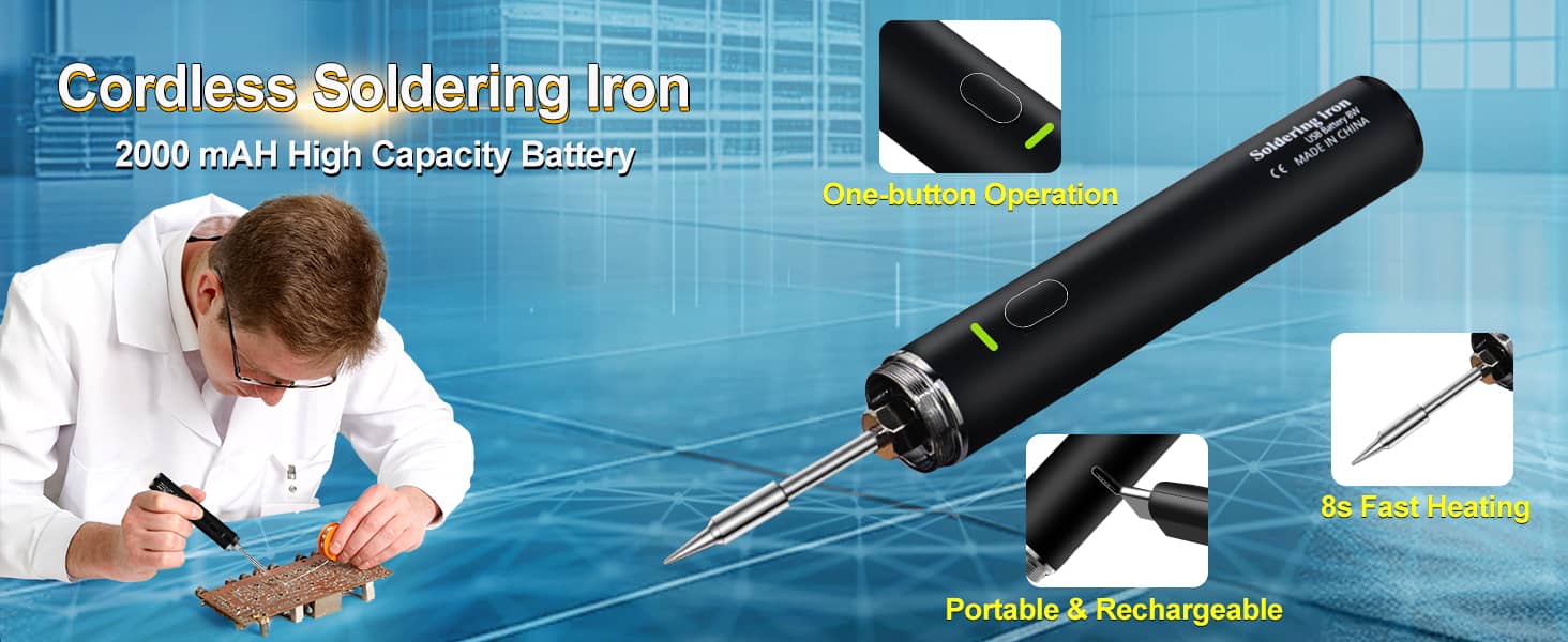 ワイドアイロン Cordless Soldering Iron Kit for Small Projects and Home