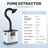 Fumeclear FC-1001A white fume extractor technical specifications