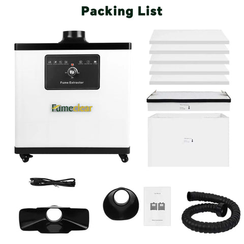 fumeclear fc-1001a fume extractor for laser engraver & soldering package list