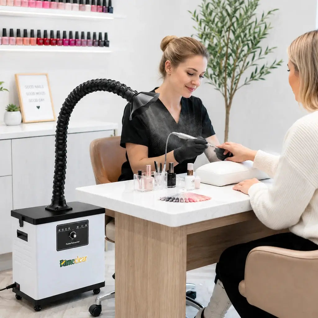 FUMECLEAR FC-1001A Fume Extractor for Laser - Used in professional nail salon for manicure fume removal, also ideal for laser engraving, 3D printing and soldering
