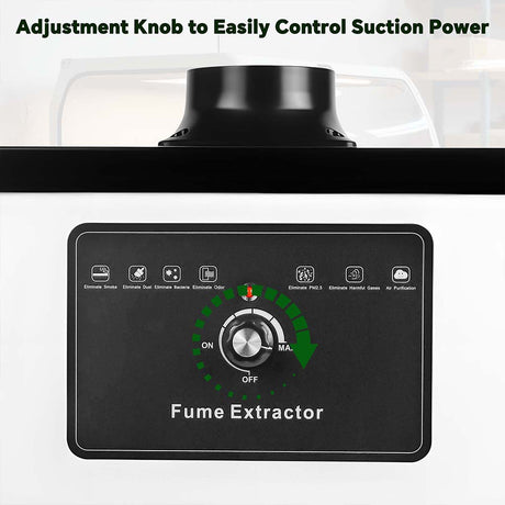 Fumeclear FC-1001A fume extractor for under 30W laser engraver and soldering with adjustment knob for suction power control