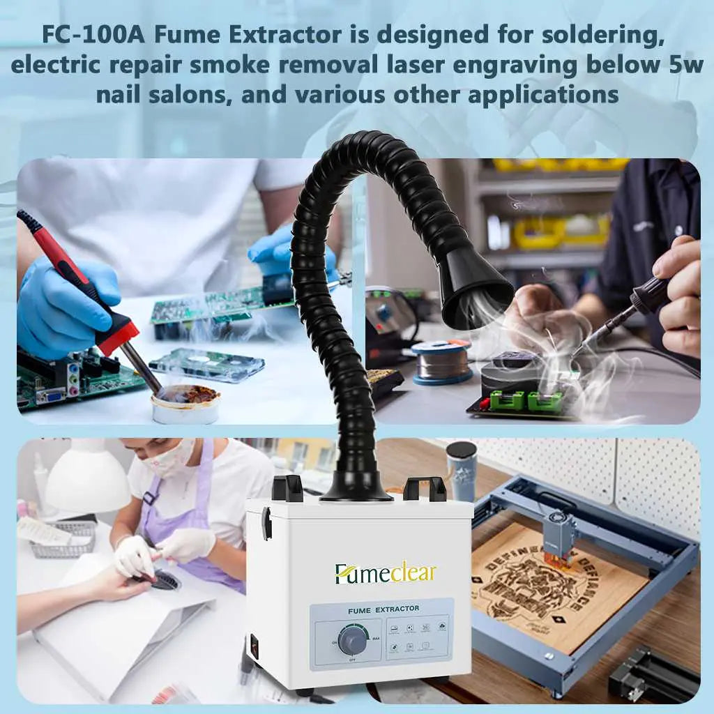 Fumeclear® FC-100A Solder Fume Extractor - 99.97% Filtration for Safe Soldering fumeclear fumeclear
