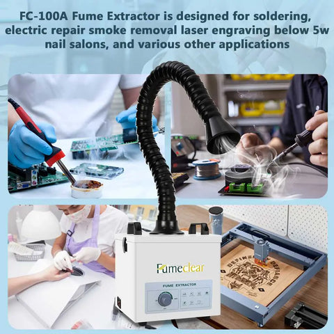 Fumeclear® FC-100A Solder Fume Extractor - 99.97% Filtration for Safe Soldering fumeclear fumeclear