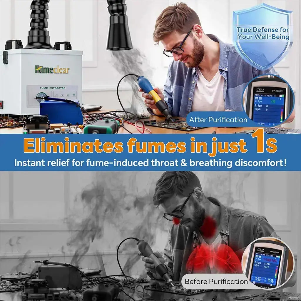 Fumeclear® FC-100A Solder Fume Extractor - 99.97% Filtration for Safe Soldering fumeclear fumeclear