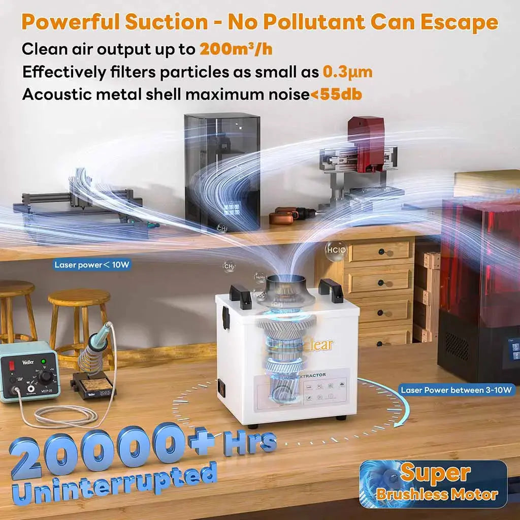 Fumeclear® FC-100A Solder Fume Extractor - 99.97% Filtration for Safe Soldering fumeclear fumeclear