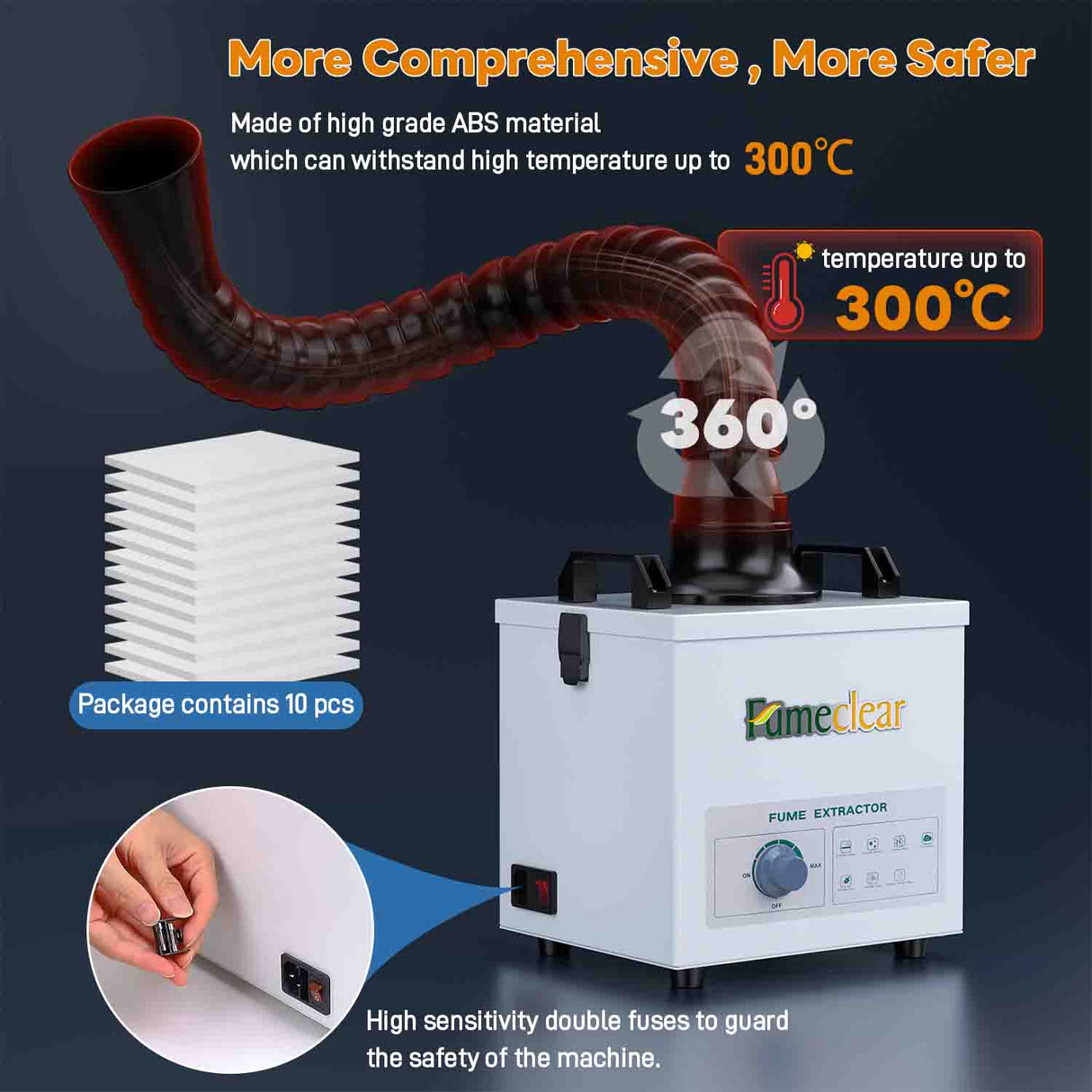 Fumeclear® FC-100A Solder Fume Extractor - 99.97% Filtration for Safe Soldering