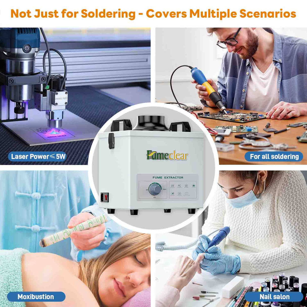 Fumeclear® FC-100A Solder Fume Extractor - 99.97% Filtration for Safe Soldering