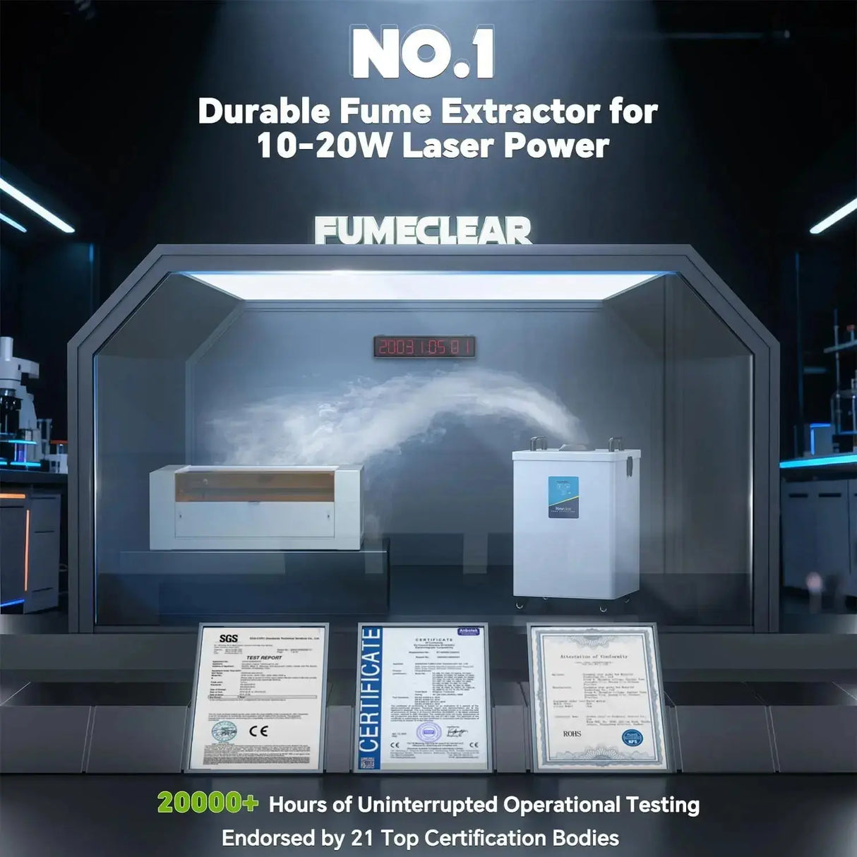 Fumeclear® FC-2002 Smoke Extractor for Soldering & Small Laser fumeclear fumeclear