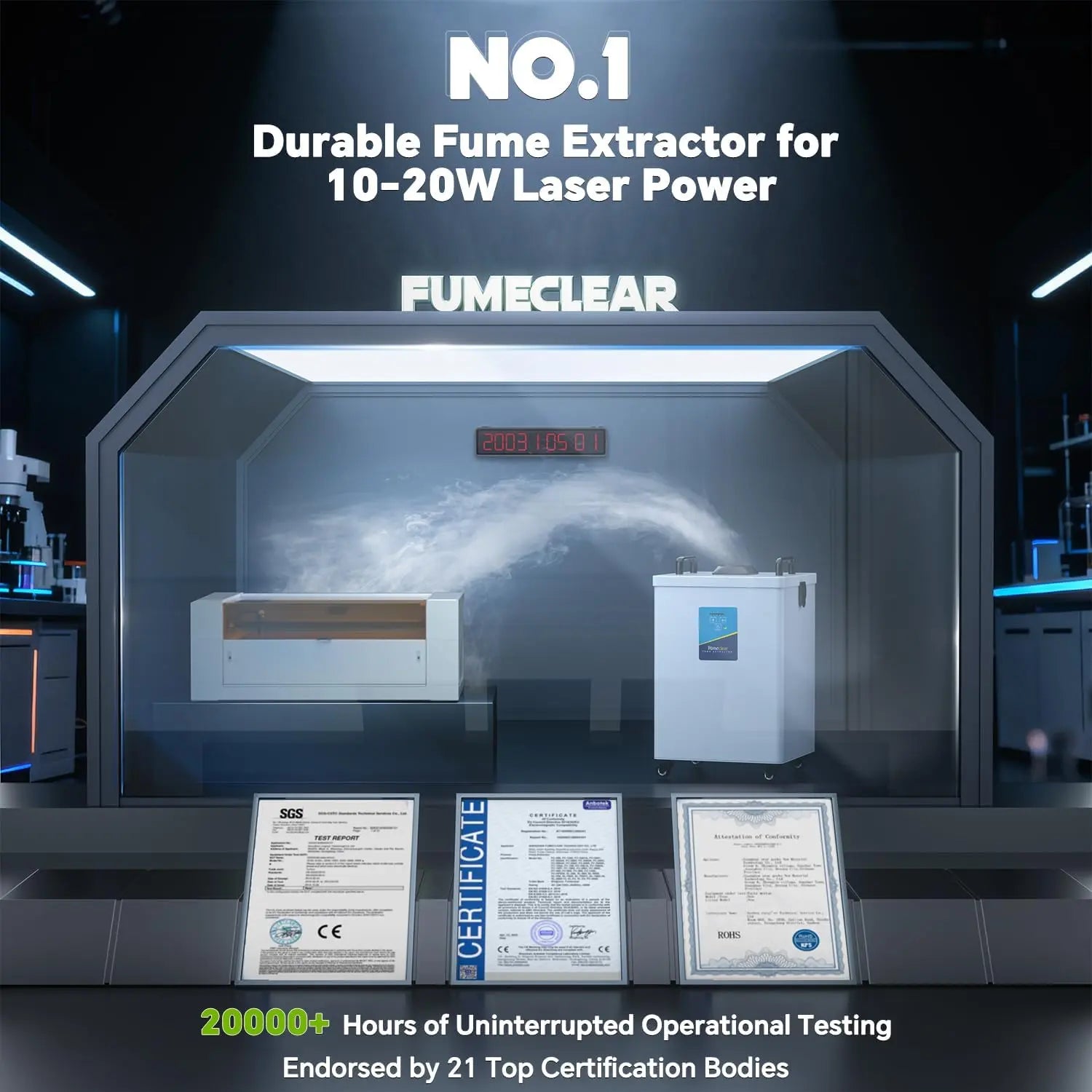 Fumeclear® FC-2002 Smoke Extractor for Soldering & Small Laser fumeclear fumeclear
