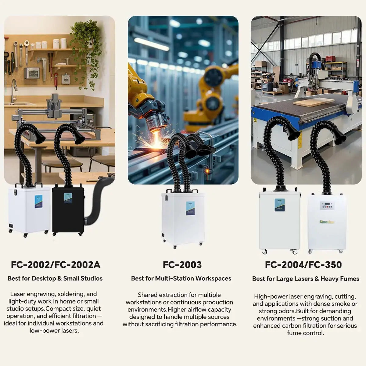 Fumeclear® FC-2002 Smoke Extractor for Soldering & Small Laser fumeclear fumeclear