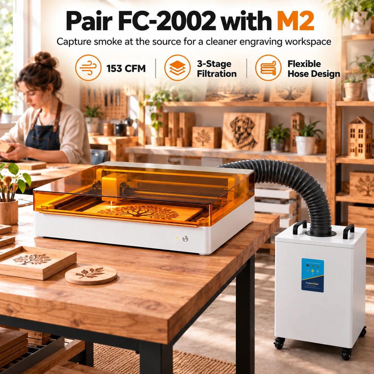 Fumeclear® FC-2002 Smoke Extractor for Soldering & Small Laser fumeclear fumeclear