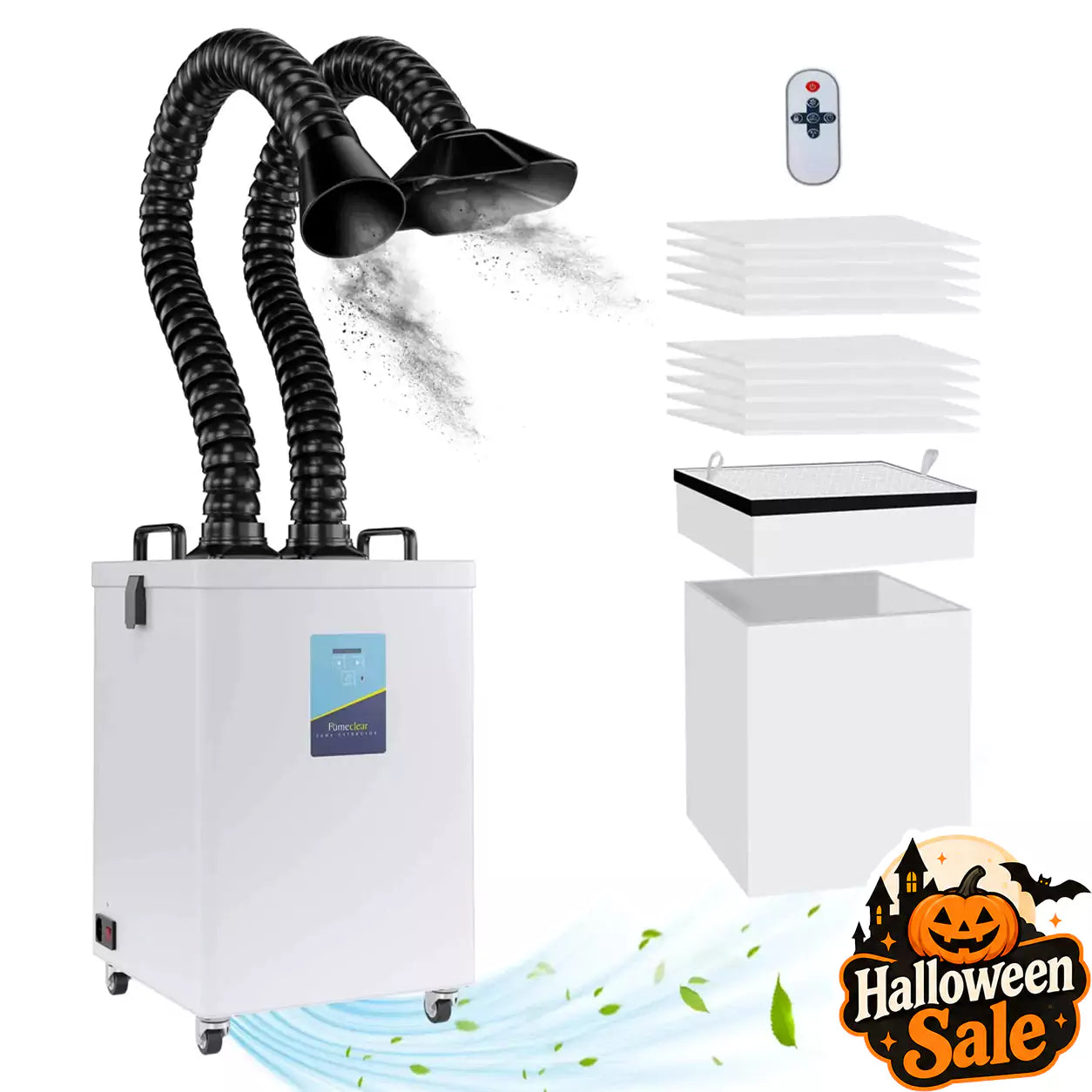 Fumeclear® FC-2003 Portable Laser Fume Extractor with Dual-Port for 20-30W Laser Engraver fumeclear fumeclear