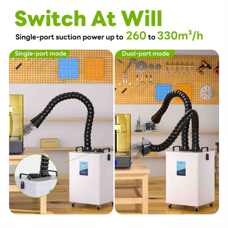 Fumeclear® FC-2003 Portable Welding Fume Extractor with Dual-Port fumeclear fumeclear