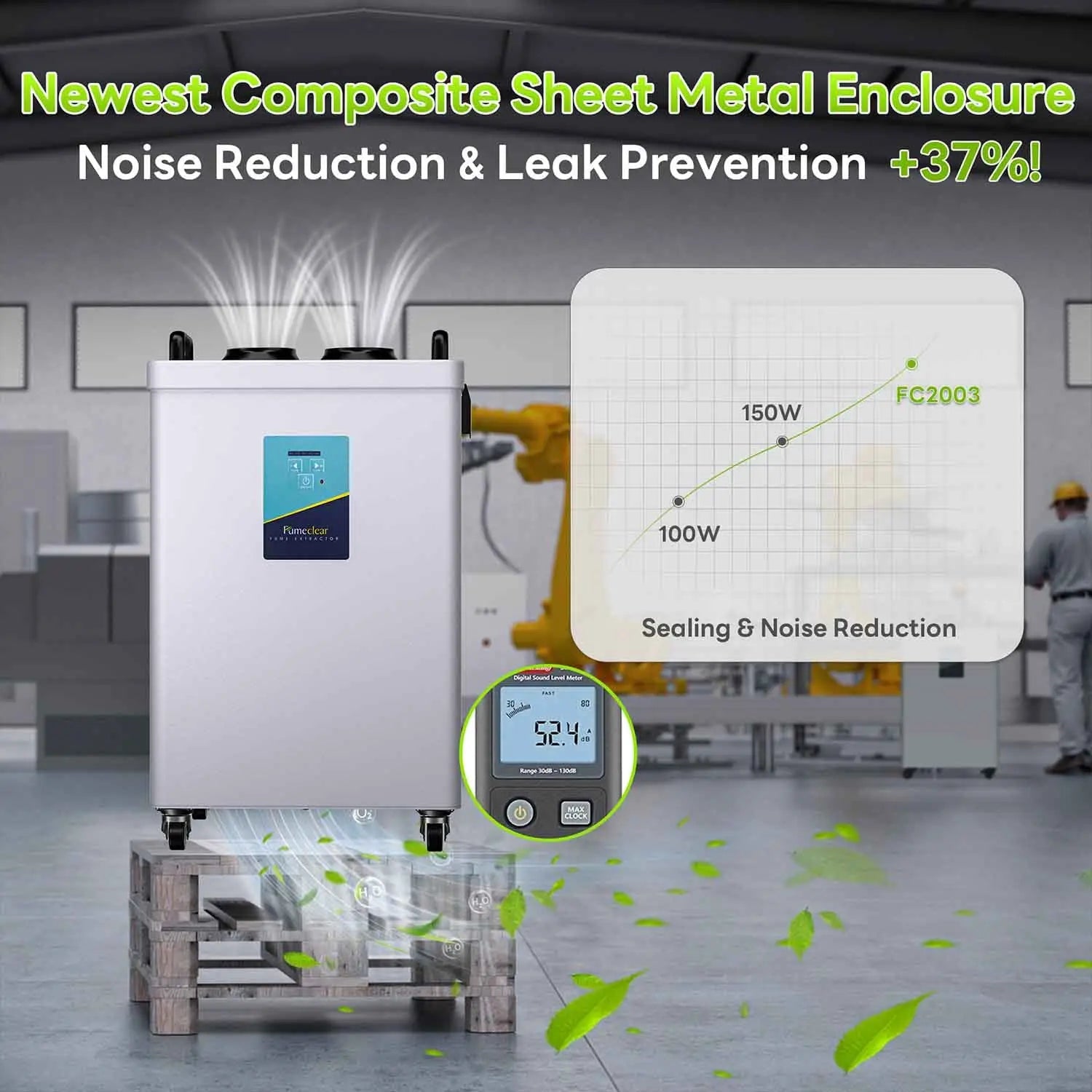 Fumeclear® FC-2003 Portable Welding Fume Extractor with Dual-Port fumeclear fumeclear