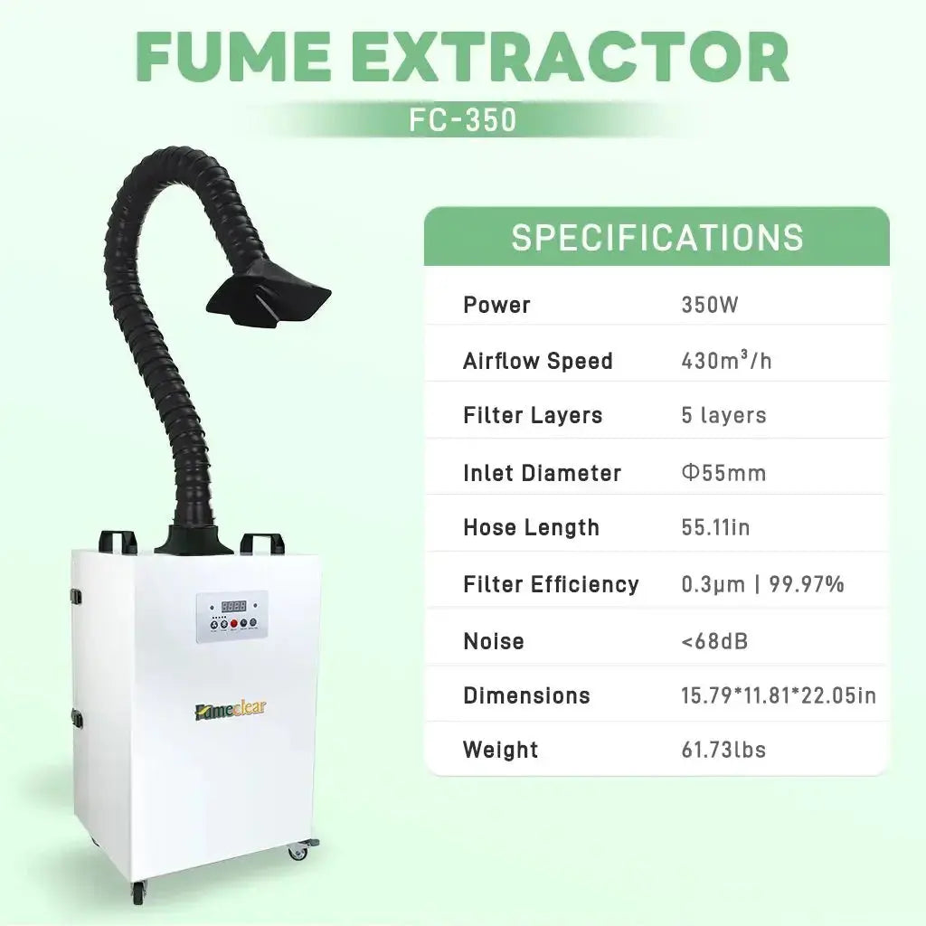 Fumeclear® FC-350 350W Laser Fume Extractor for Welding, Laser Engravers, Cutting fumeclear fumeclear
