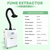 Fumeclear® FC-350 350W Laser Fume Extractor for Welding, Laser Engravers, Cutting fumeclear fumeclear