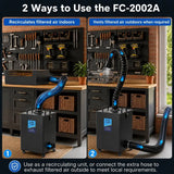 Fumeclear® Solder Fume Extractor with Exhaust for S1, D1 Pro 10W to 20W Laser Engraver FC-2002A