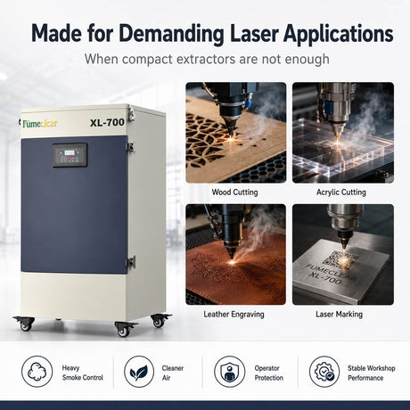 Industrial Laser Fume Extractor XL-700 for Heavy Smoke & VOCs fumeclear fumeclear
