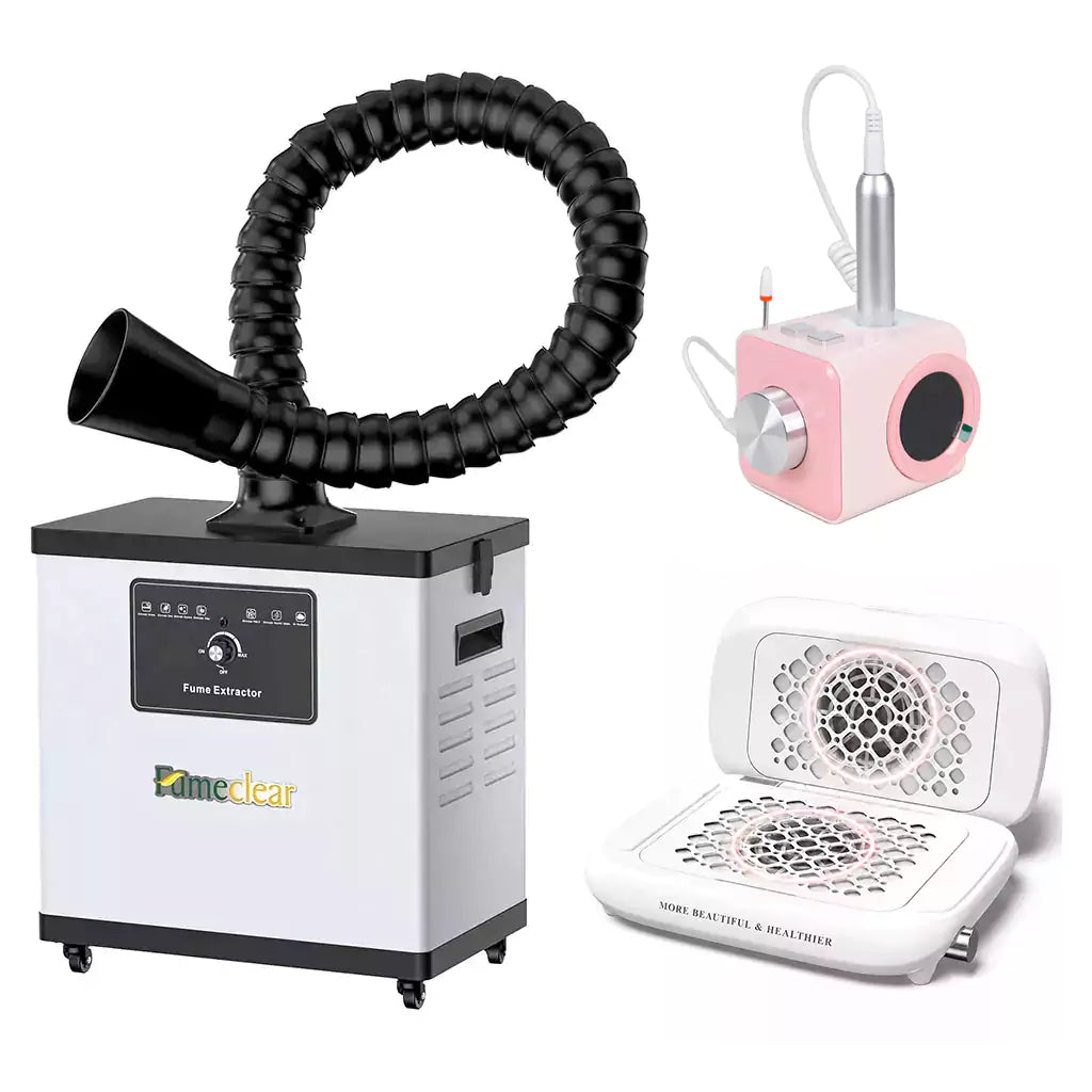 Nail Salon Equipment Bundle – Fume Extractor, Dust Collector & Nail Drill Fumeclear fumeclear