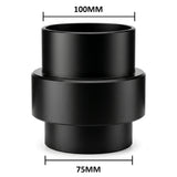 FUMECLEAR 75mm to 100mm Duct Reducer with size dimensions - 100mm to 75mm fume extractor duct reducer adapter
