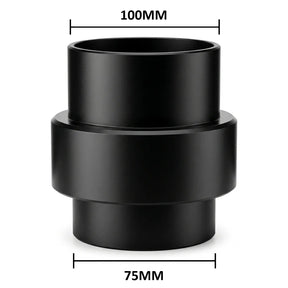 FUMECLEAR 75mm to 100mm Duct Reducer with size dimensions - 100mm to 75mm fume extractor duct reducer adapter
