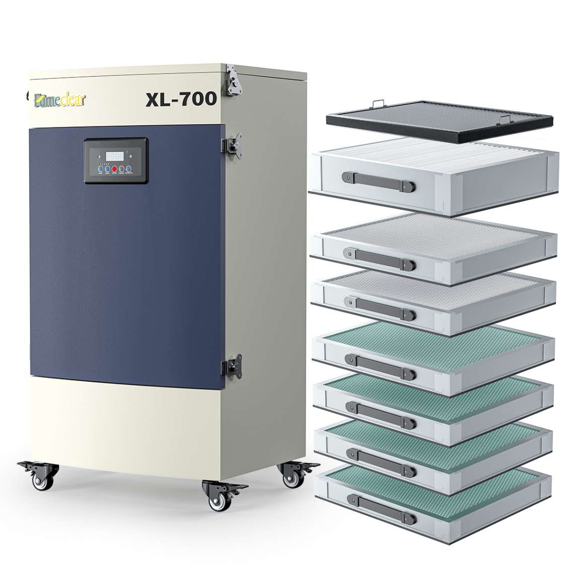 Industrial Laser Fume Extractor XL-700 for Heavy Smoke & VOCs