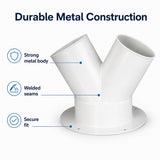 FumeClear Y Shaped Adapter for Fume Extractors – 90mm to Dual Hose Connector