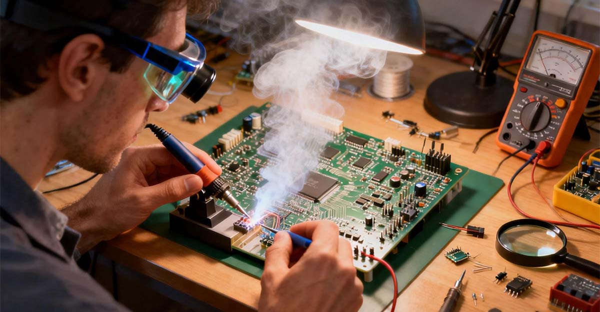 Toxic fumes produced by desktop soldering risks human health