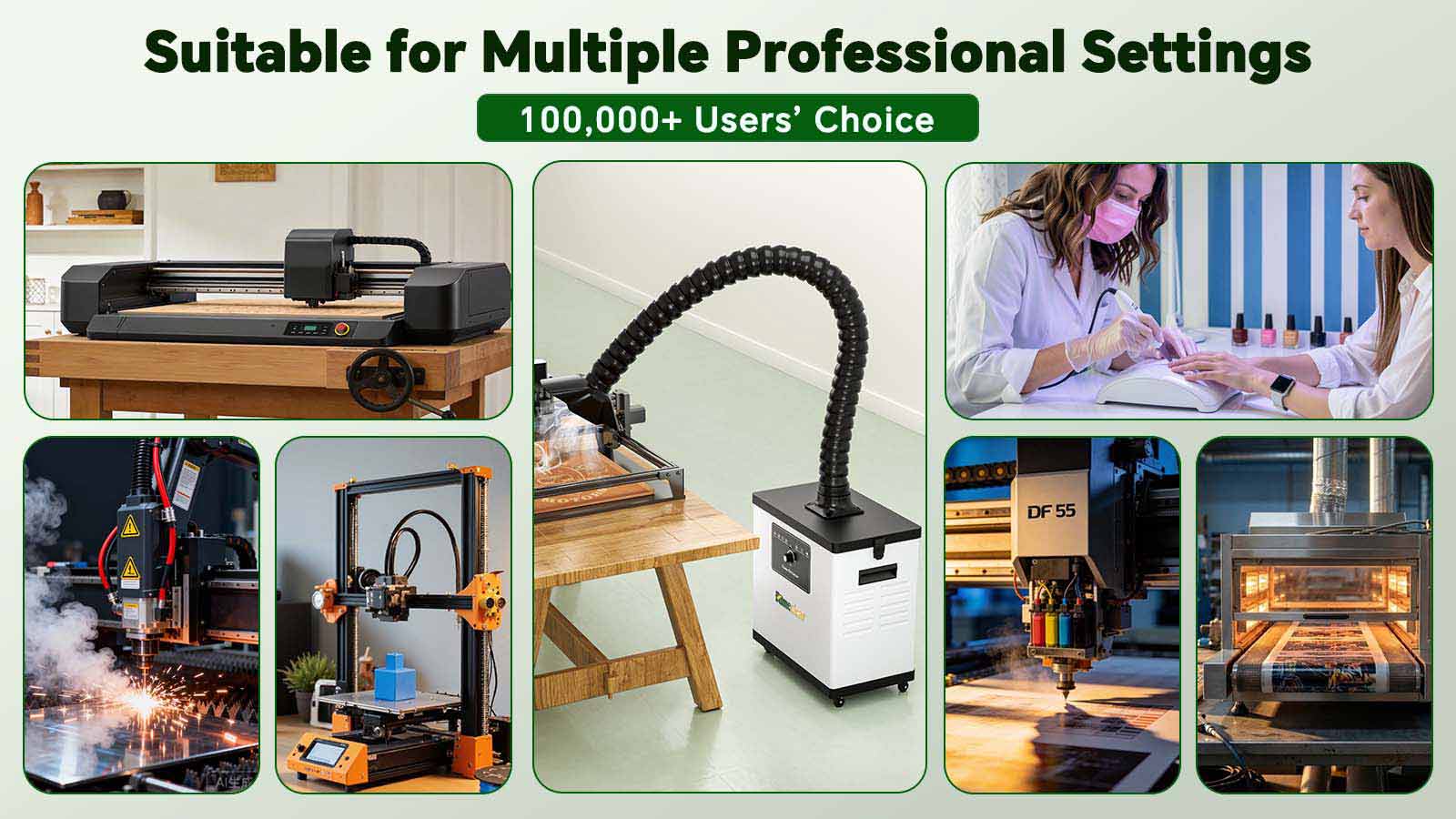 Fumeclear FC-1001A fume extractor for under 30W laser engraver and soldering suitable for laser, 3D printing, nail salon, soldering and more