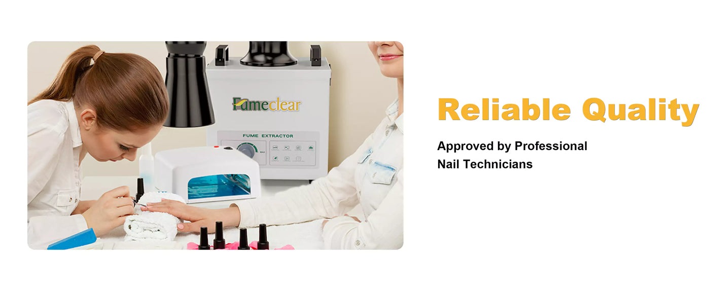 FumeClear FC-100A fume extractor approved by professional nail technicians for reliable odor and fume removal