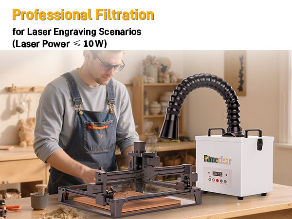 fumeclear fc-100a with remote control is professional at filtration for laser engraving.