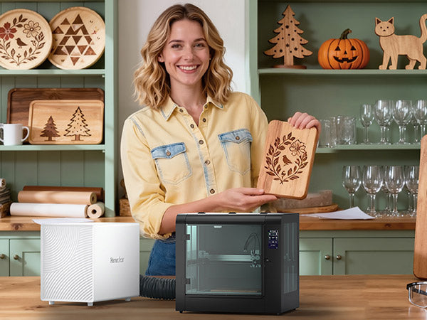 Successful FumeClear affiliate partner celebrating commissions from promoting premium air purification and fume extraction products