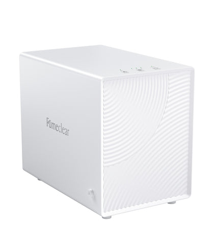 FumeClear FC-2001X portable laser fume extractor for laser engraver side look.